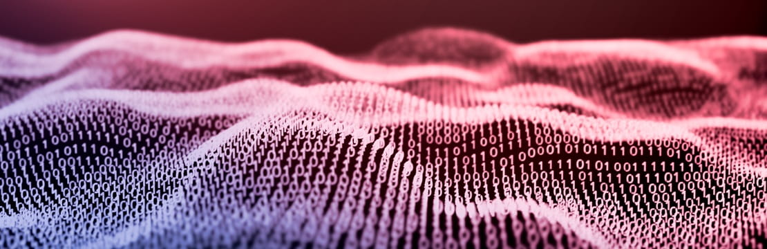 Binary data waves symbolize markets reaching new highs, driven by strong tech performance despite an uncertain economic backdrop.